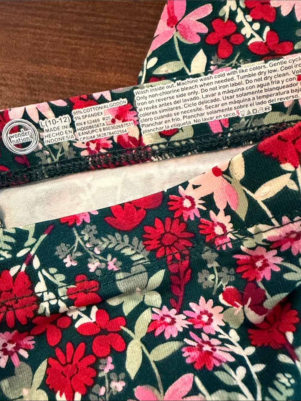 wonder nation Girls Floral large 10/12 Leggings Set pink flowers grey heathered - Picture 2 of 6